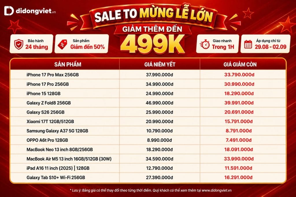 Di Động Việt sale to mừng lễ lớn
